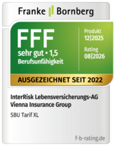 Qualitätssiegel Berufsunfähigkeitsversicherung: Franke Bornberg - sehr gut