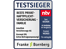 Qualitätssiegel Privathaftpflicht: Franke Bornberg - Beste Haftpflichtversicherung Familie