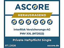 Qualitätssiegel Privathaftpflichtversicherung Single: ASCORE - herausragend