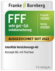 Qualitätssiegel Unfallversicherung: Franke und Bornberg - sehr gut (0,6)