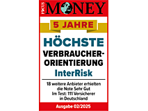 Qualitätssiegel Höchste Verbraucherorientierung: Focus Money - Sehr gut